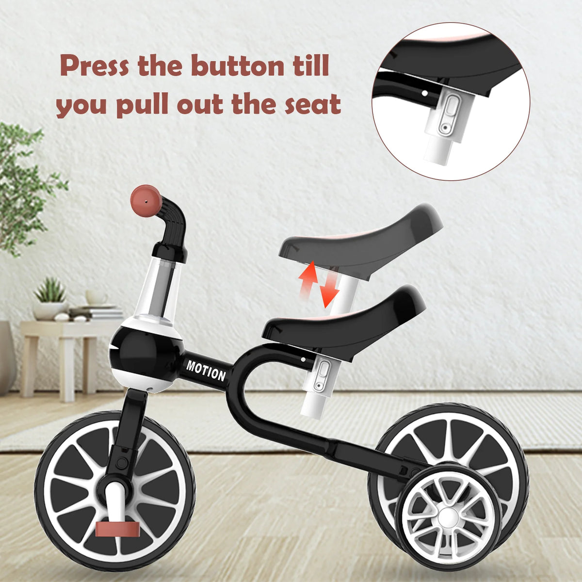 2 in 1 Kids Convertible Tricycle, Toddler Balance Bike with Detachable Pedals, Anti-Rollover 3-Wheel Ride-On Bicycle, Outdoor Play Toy & Birthday Gift for Boys Girls Ages 1 to 4