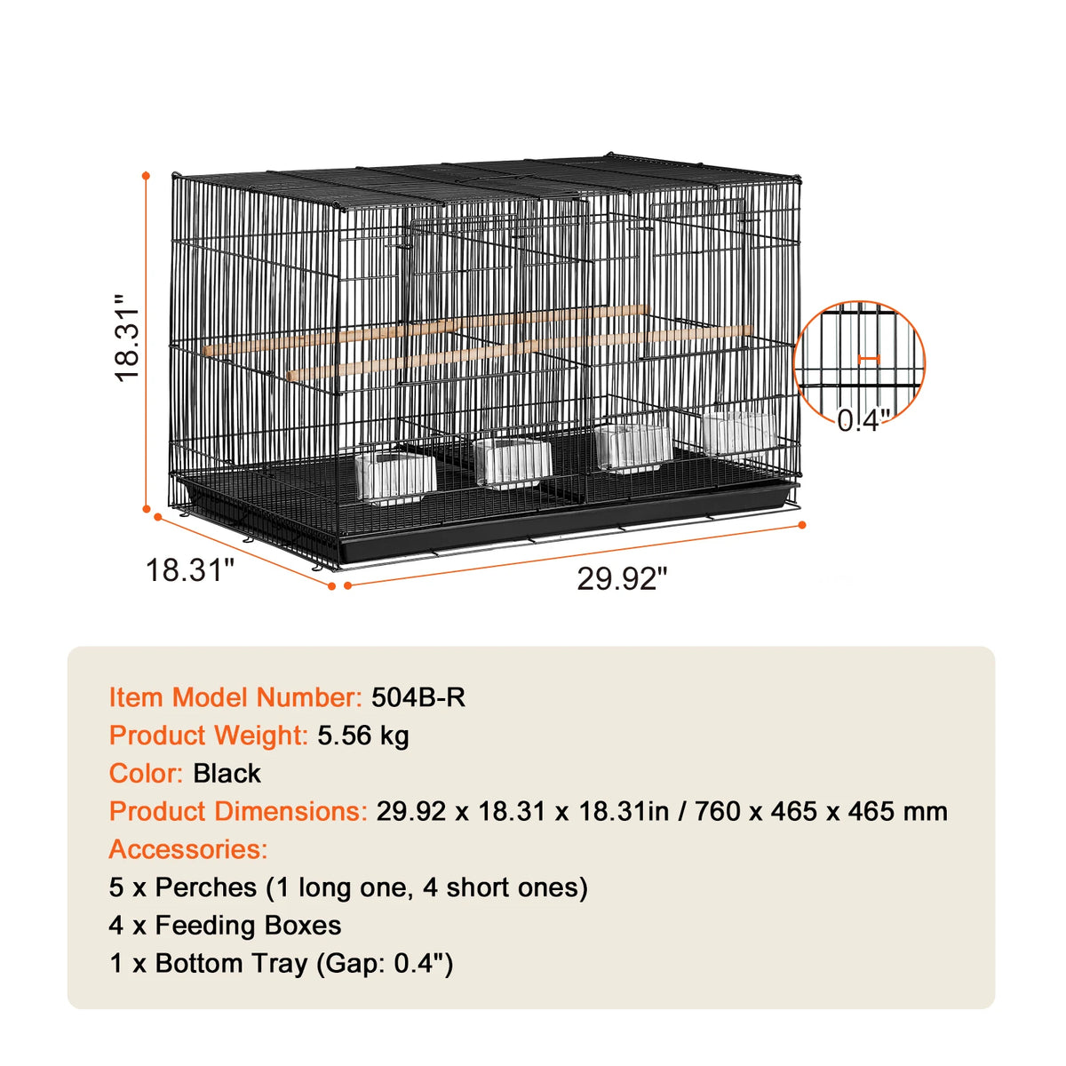 Succebuy Travel Divided Stackable Bird Cage With Handle Perch