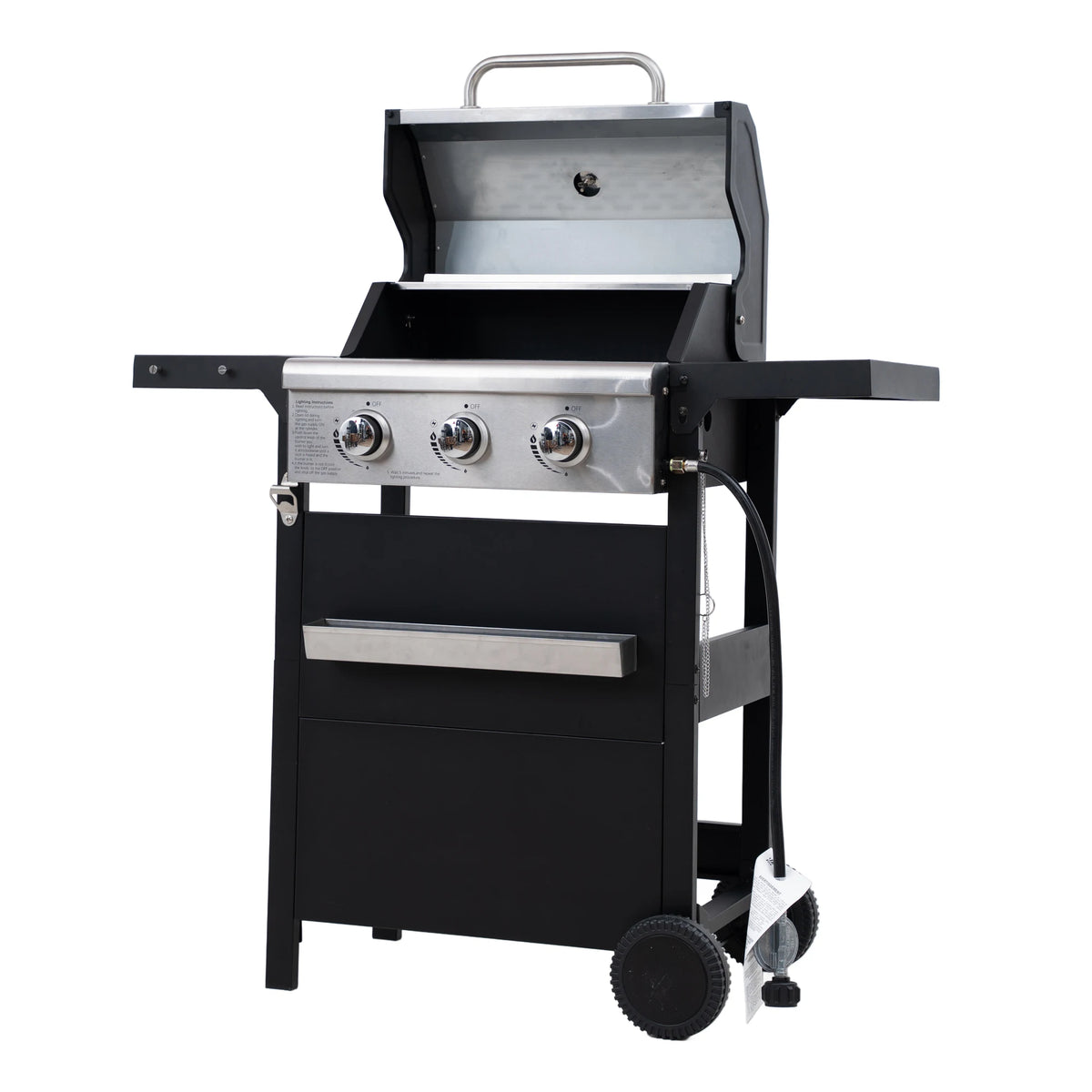 Stainless Steel Propane Grill 3 Burner Outdoor Gas Barbecue Grill with Cover for BBQ