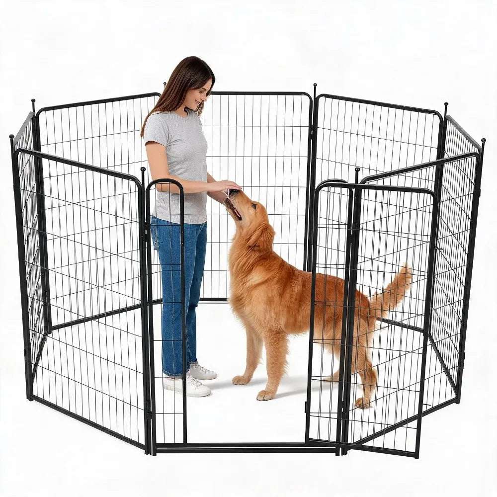 Garvee Stackable Metal Pet Fence Panels For Indoor Cats And Dogs