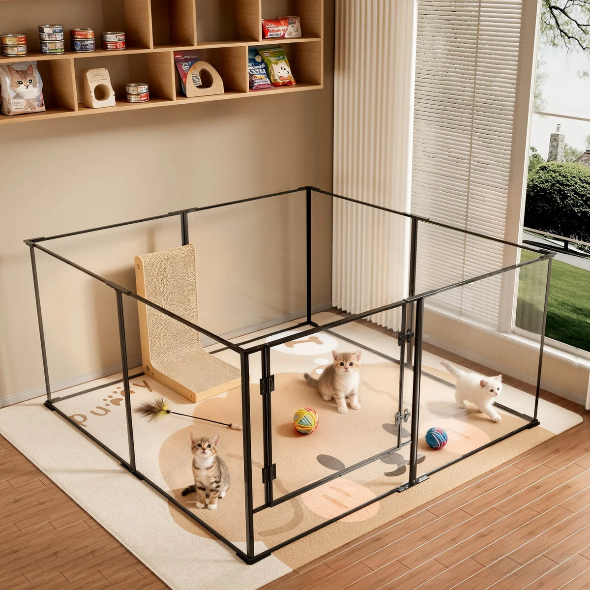 BINGOPAW Clear Acrylic Dog Playpen For Small Animal Pets