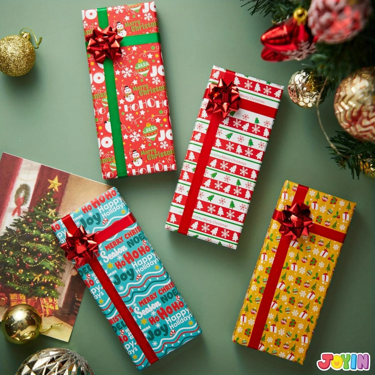 Joyfy Christmas Gift Card Boxes With Bows For Holiday Presents