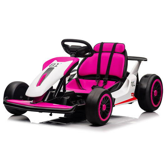 24V Electric Gokart For Children 6-12 Years, Drift Kart With Adjustable Seat, 2 x 200W Motors, 7Ah Battery, Up to 13 Km/h, Up to 45 kg, LED, USB And FM Radio, Seat Belt