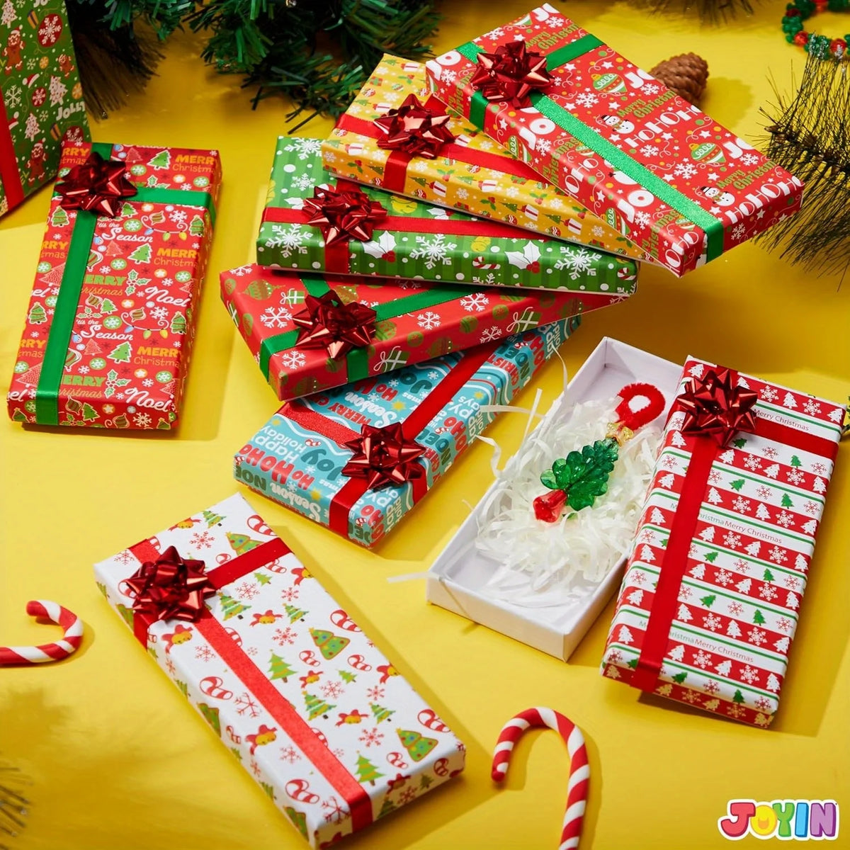 Joyfy Christmas Gift Card Boxes With Bows For Holiday Presents