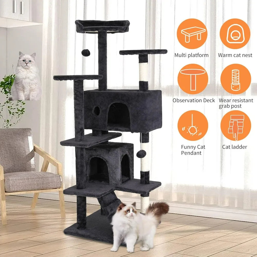 BestPet Multi Level Cat Tree Tower Featuring Sisal Scratching Posts