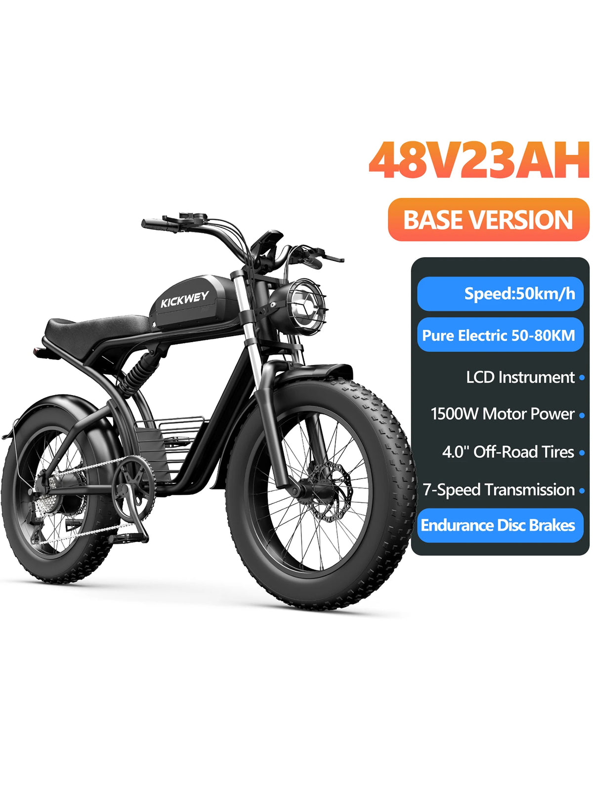 Kickwey K7 3000W Off Road Fat Tire Electric Bicycle