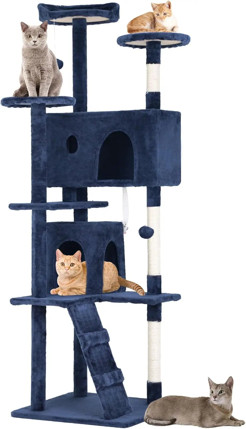 BestPet Multi Level Cat Tree Tower Featuring Sisal Scratching Posts