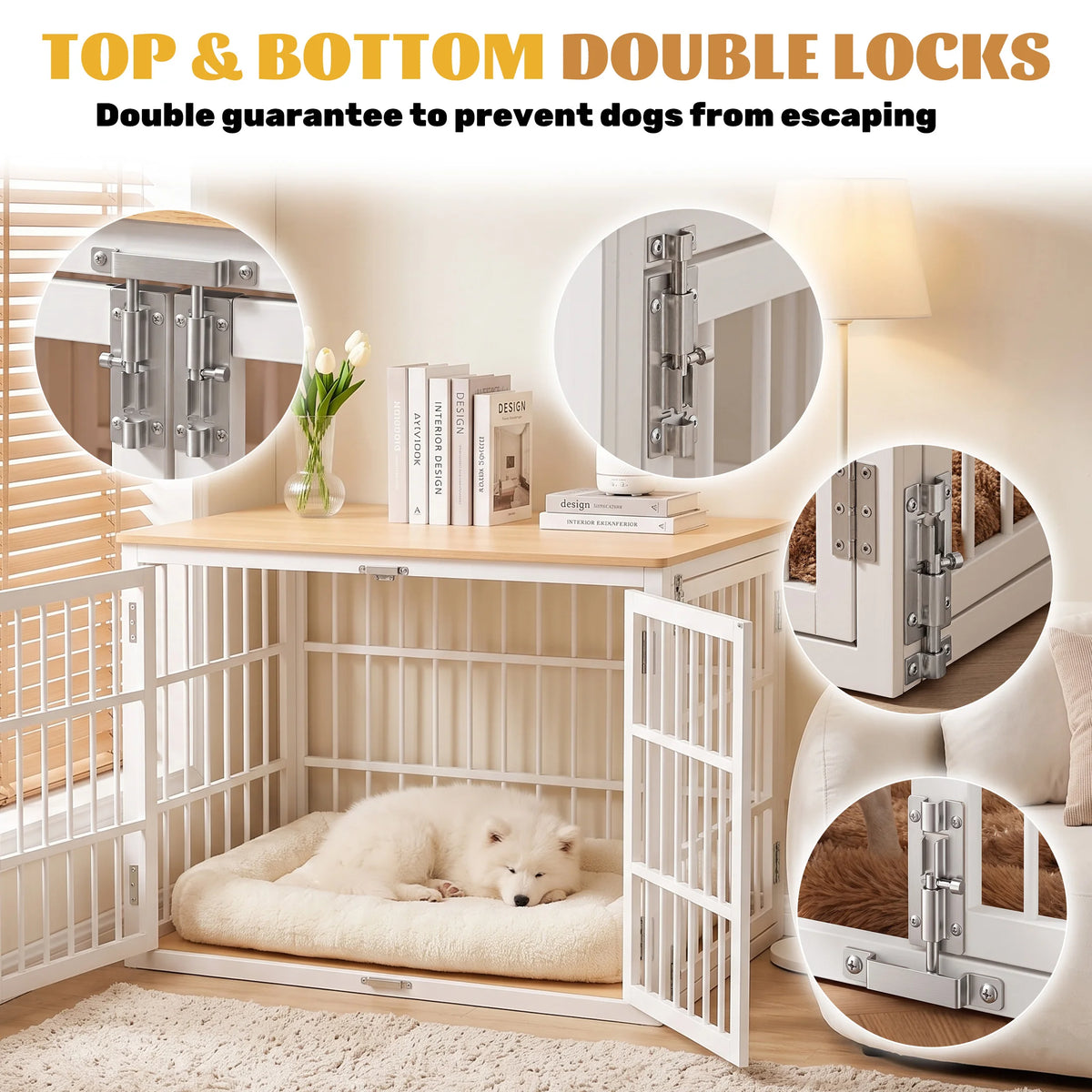 JHK Heavy Duty Iron Dog Cage With Double Lock Kennel