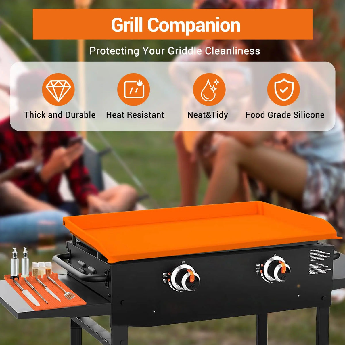 Heavy Duty Silicone Grill Cover For Outdoor Barbecue Protection