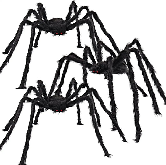 3 Pack 5 FT Giant Spider Halloween Decorations Scary Spider Halloween Decorations Outdoor Party Yard Decorations