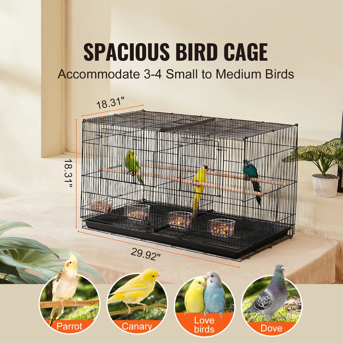 Succebuy Travel Divided Stackable Bird Cage With Handle Perch