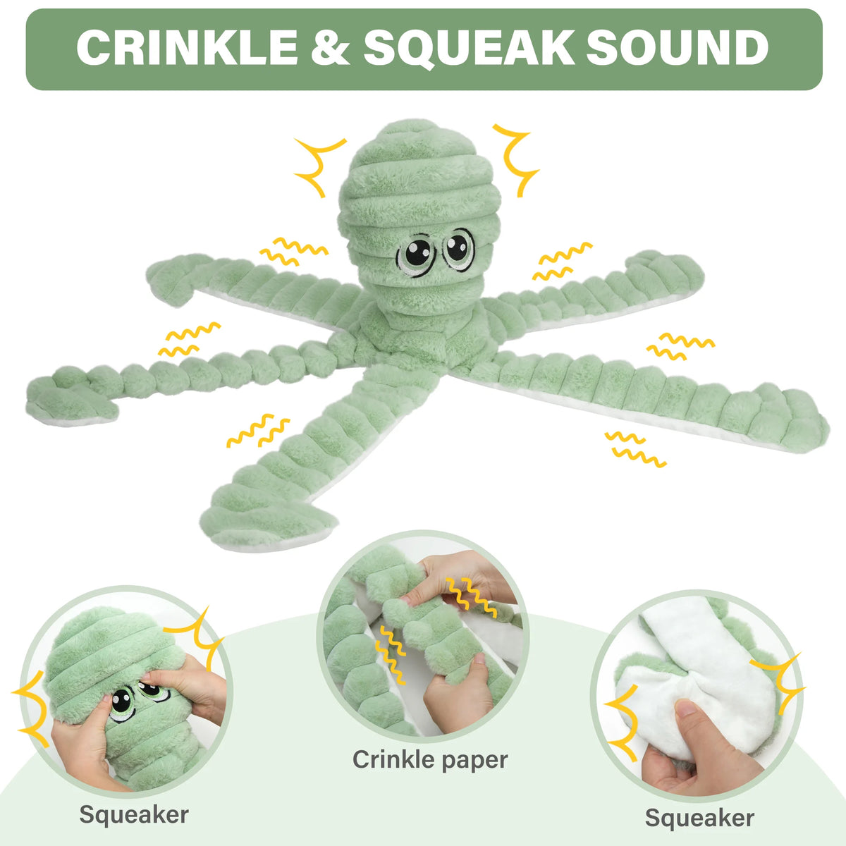 Octopus Style Squeaky Plush Dental Chew Toy For Dogs