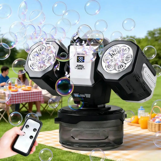 BELEMAR 2026 Upgraded Bubble Machine: Auto Rotation, RGB Lights, Remote Control, 1800mAh Battery, Type-C Port