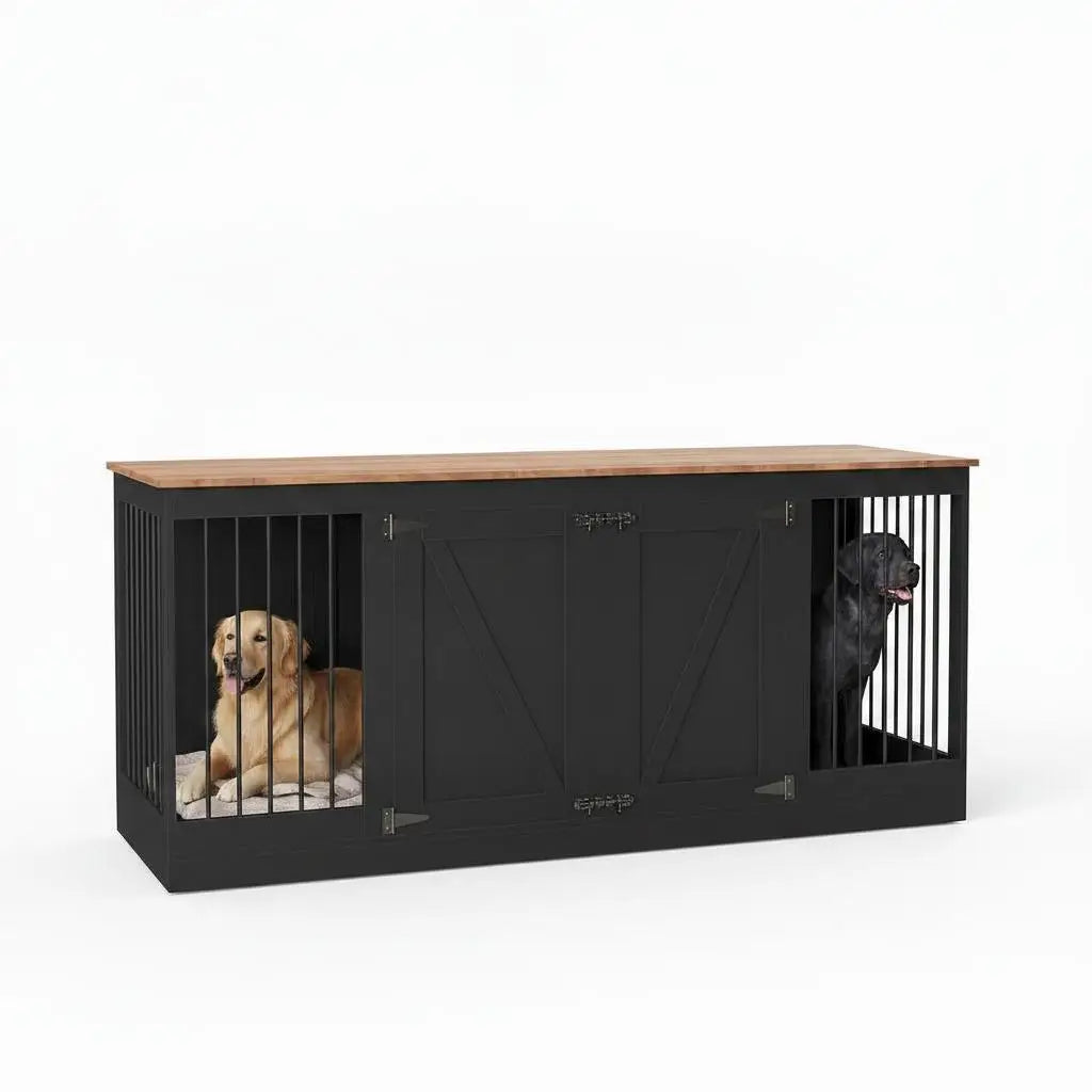 Modern Farmhouse Style Dog Crate TV Stand For Home