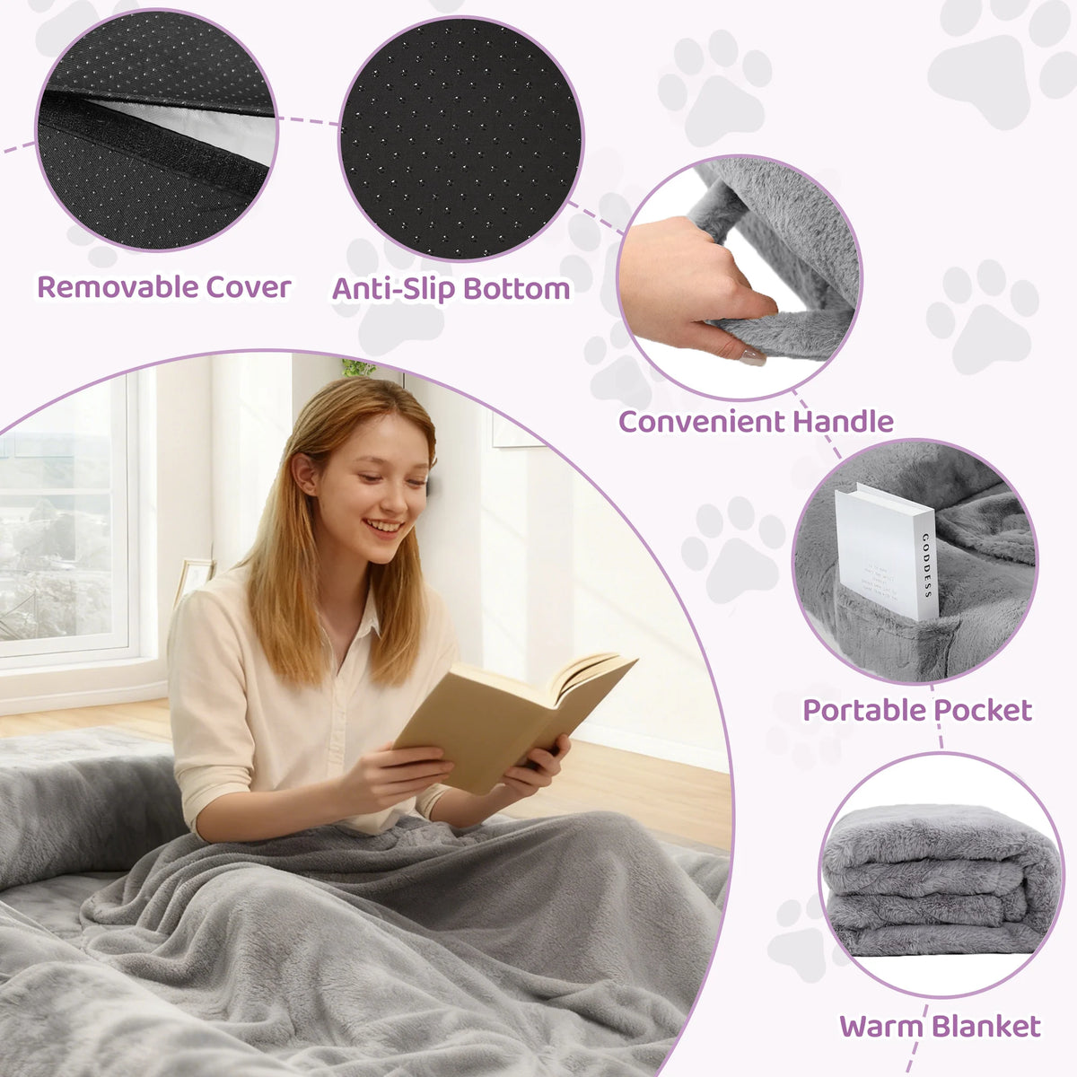 Spacious Orthopedic Dog Bed For Adults With Removable Cover