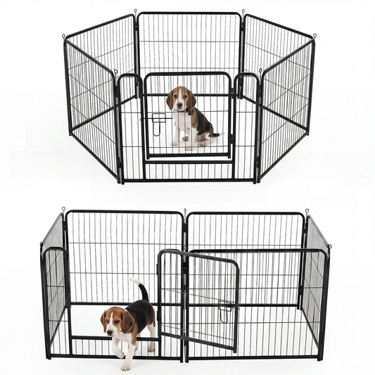 JHK Foldable Metal Dog Playpen Sturdy Outdoor Exercise Fence
