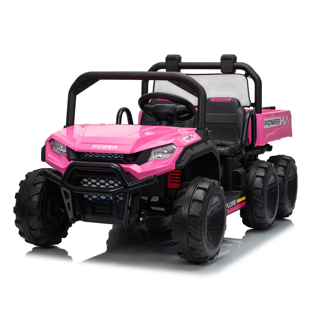 24V 4WD 2 Seater Kids Ride On Dump Truck with Remote Control, 3 Speed Adjustable, Functional Dump Bed & Built-in Music, Electric Ride On Vehicle Toy Gift for Boys Girls