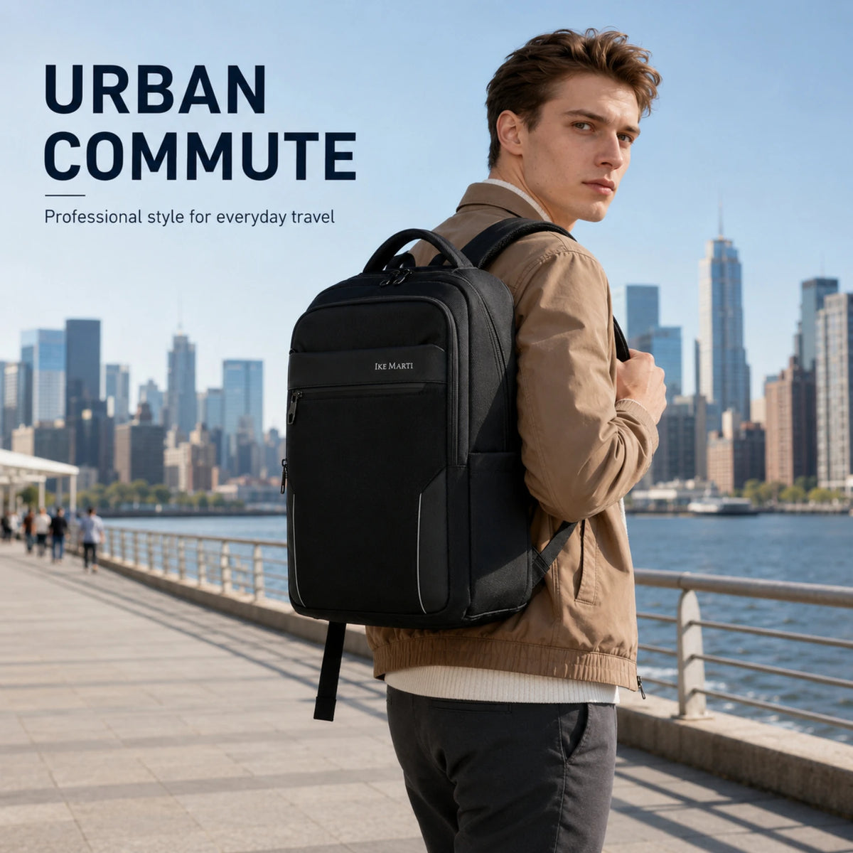 Durable Nylon Business Backpack With Ergonomic Straps And Laptop Compartment