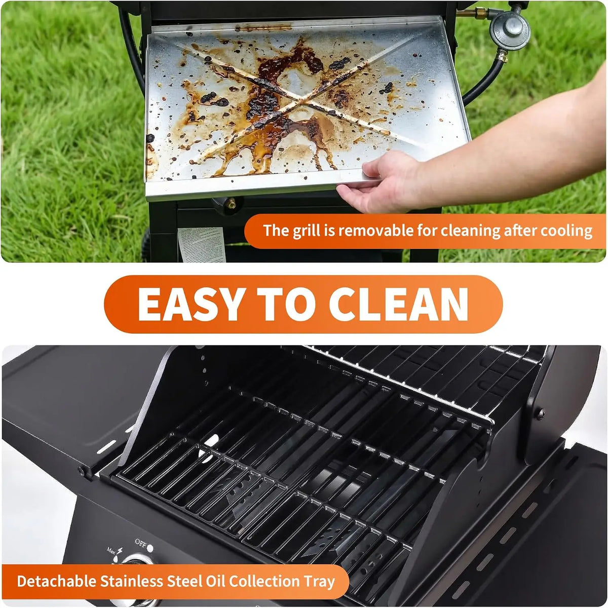 Tackleekii 2 Burner Propane Gas Grill Stainless Steel Portable Barbecue