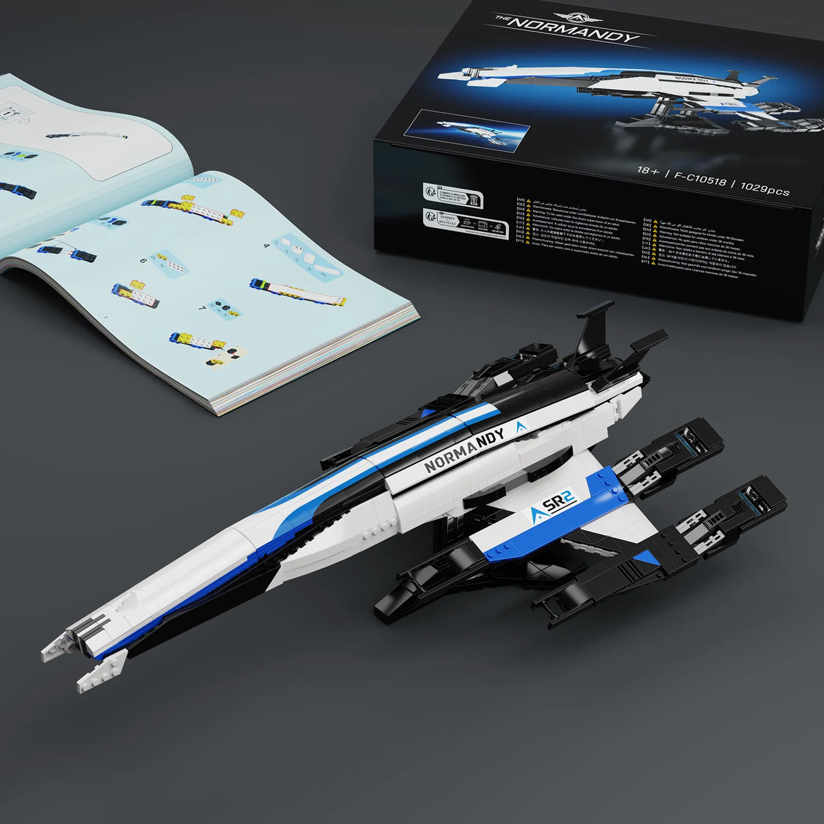 BuildMoc Normandy SR-2 Spaceship Building Blocks Set With Display Stand