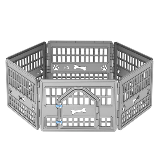 Foldable Hexagonal Dog Playpen With Secure Lockable Door