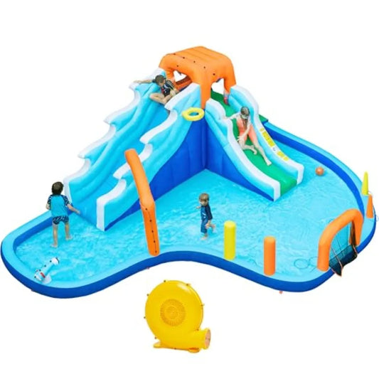 OLOEY Double Lane Kids Inflatable Water Slide for Backyard Fun