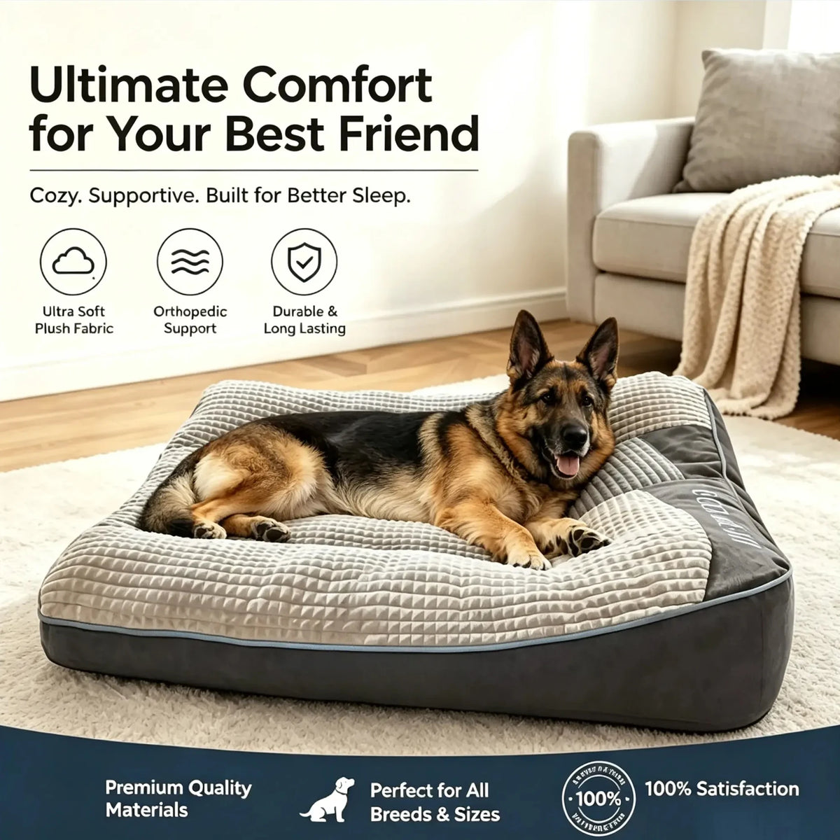BOFNL Comfortable Dog Bed Soft Cozy Pet Sleeping Nest Pad