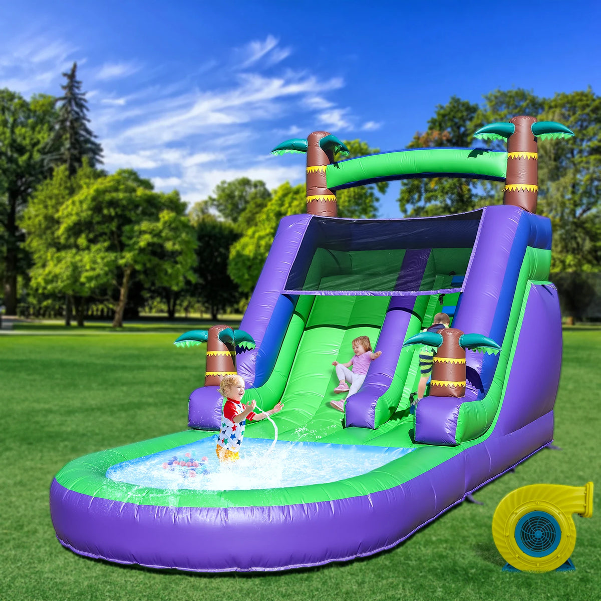 RTS Inflatable Commercial Water Slide Bounce House With Air Blower