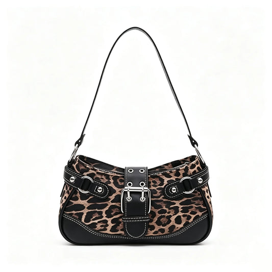 Classic Women Elegant Retro Buckle Nylon Splice Shoulder Bag