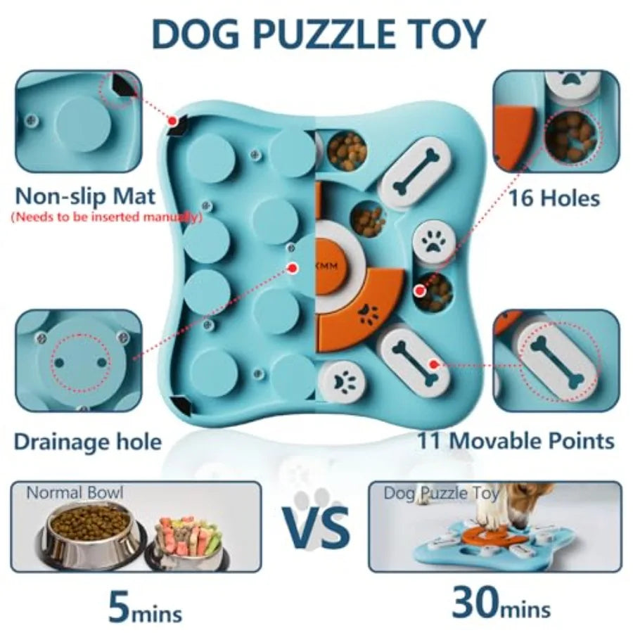 Interactive Dog Treat Puzzle Toy IQ Slow Feeder Mental Stimulation