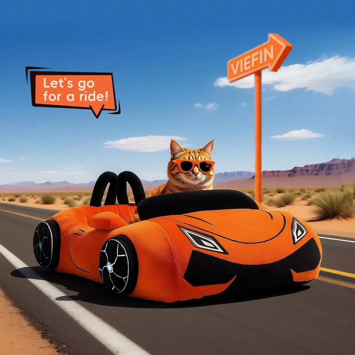 CWV Coral Fleece Supercar Cat Bed With Pillow Cover