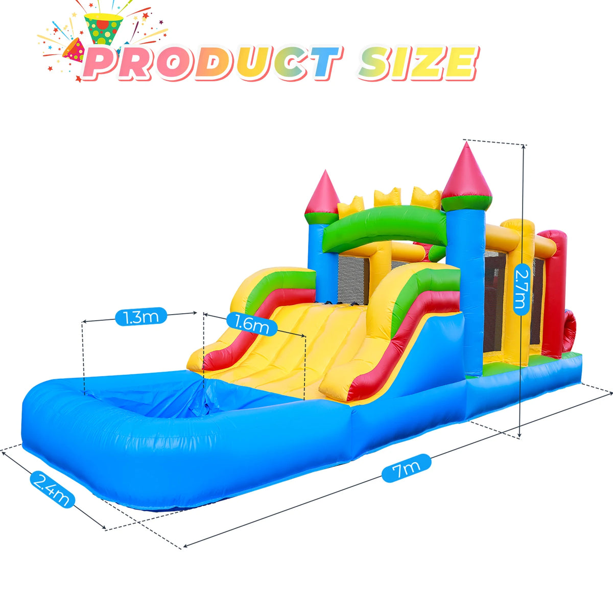King Inflatable Macaroon Water Slide And Ball Pool Play Center